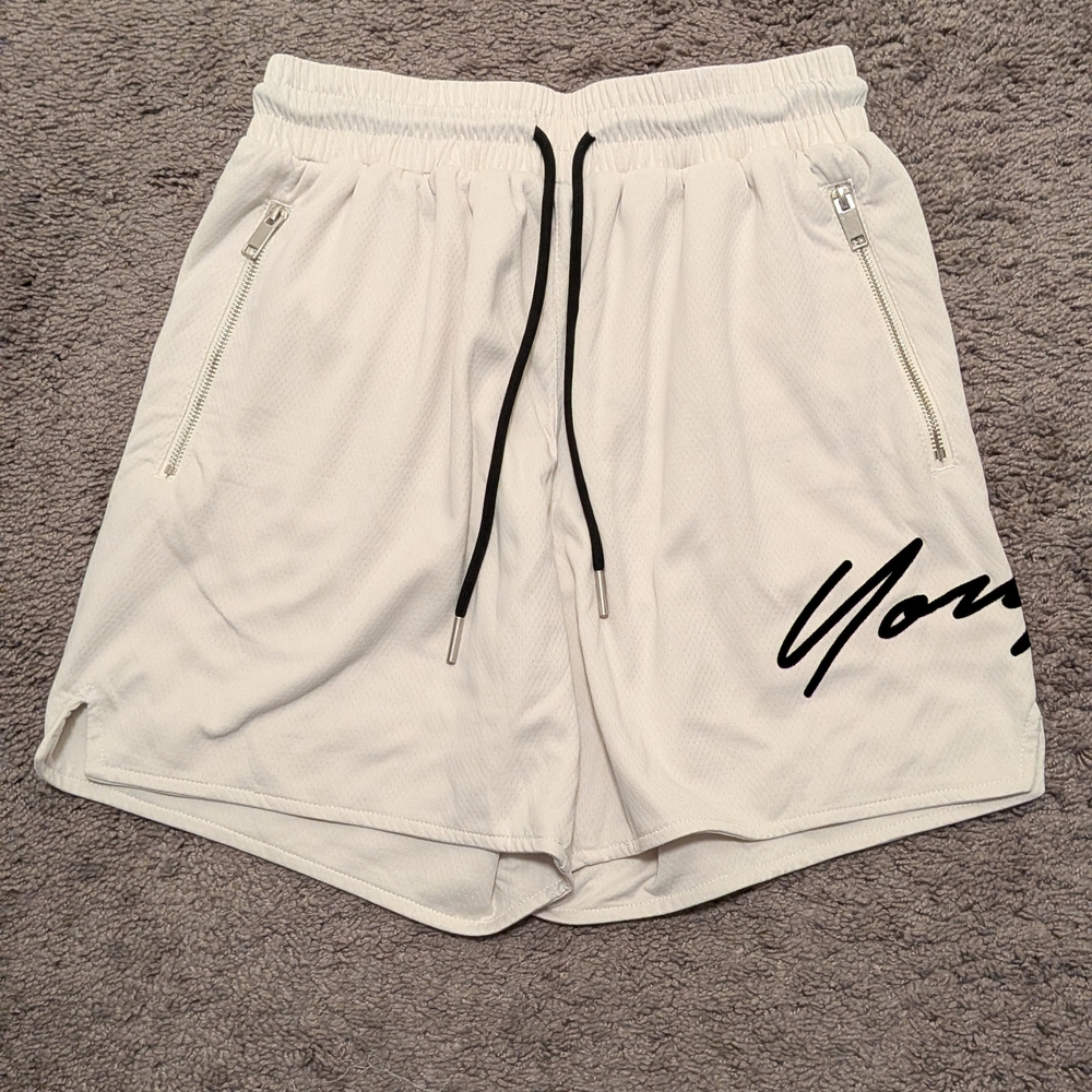YoungLA 115 Signature Shorts (Off-White)